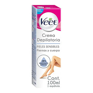 Veet Crema depilatoria corporal Silky Fresh para Piel Sensible envase de 100 ml