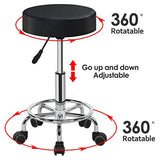 2 mesas de masaje plegables de aluminio con taburete, portátil, cama de masaje para spa, cama de spa, taburete ajustable, silla giratoria de salón, mesa de terapia de masaje con reposacabezas y reposabrazos, color negro