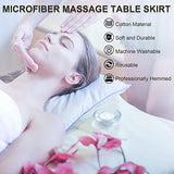 Falda de mesa de masaje, funda protectora para mesa de masaje, falda de cama de microfibra para adaptarse a mesas de masaje de tamaño estándar, barrera de mesa de masaje ligera y reutilizable
