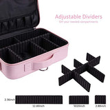 Estuche de Maquillaje Grande, Organizador de Bolsas de Maquillaje de Viaje, Color Rosa y Negro, Bolsa de Cosméticos Profesional, Caja de Almacenamiento Portátil con Divisor Ajustable