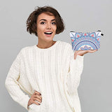 6 bolsas de maquillaje, bolsa de aseo impermeable, bolsa de cosméticos con cremallera, bolsa de viaje de 8.7 x 5.3 pulgadas, bolsa de cosméticos pequeña, organizador de accesorios para mujeres y hombres, Azul / Patchwork