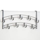 Soporte de Puerta para Accesorios – Bufanda, cinturón, Sombrero, Colgador de Joyas, Nueve Ganchos para Colgar sobre la Puerta, Platino, 9 Hook Platinum, 1