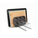 Organizador de tapa, estante para platos, soporte para galletas chapado en cromo, Moderno, Cromado, 1, 1