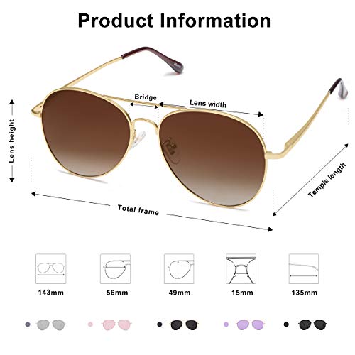 SOJOS Classic anteojos de sol para mujer y hombre con lentes espejadas UV400, marco de metal clásico SJ1030