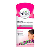 Veet Bandas depilatorias faciales de Cera Fría para Piel Normal caja con 20 bandas