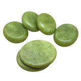 Juego de 21 Piezas de Piedras Calientes de Masaje de Jade Verde Oliva con Calentador, Juego de Tabla de raspado de Piedra energética Adecuado para el Tratamiento de relajación SPA