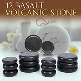 Juego de calentador de piedras calientes para masaje eléctrico con 6 rocas grandes y 6 pequeñas redondas de basalto con control digital