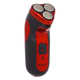 Timco BSK-8900 RB Rasuradora Eléctrica Recargable de 3 Cabezas Flotantes Independientes, Corta Patillas Desplegable, Rojo/Negro