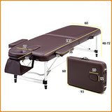 Cama De Masaje Plegable Multifuncional Cama Plegable Portátil para Salón De Belleza En Casa Y Tienda De Tatuajes Fuerte Capacidad De Carga Suave Y Cómoda,Brown