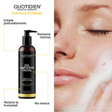 Kit 4 Pasos Quotidien: 1 Limpiador Facial 235 ml + 1 Tónico Facial 350 ml + 1 Serum Vitamina C 30ml + 1 Serum Ácido Hialurónico 30ml - Ingredientes Naturales - Limpia Profundamente, Equilibra el Ph, Cierra Poros, Aclara, Mejora la Textura, Firmeza, Tonifi