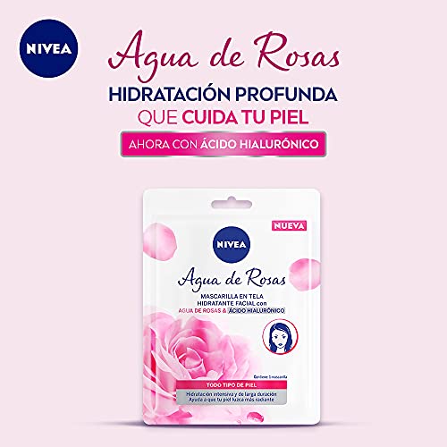 Nivea Agua de Rosas Mascarilla en Tela con Ácido Hialurónico