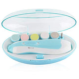 ▶ Lima de uñas bebe, GLURIZ Cortaúñas para bebe eléctrico, Pulidor de uñas para bebés, Luz LED, Cortaúñas Versátiles (Azul)
