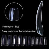 1000 Pcs Nails Uñas Postizas Full Cover Nail Uñas Falsas Puntas de Uñas Postizas Uñas Uñas Postizas de Gel Art Tips Sets Funda Completa Uñas Postizas para Bailarina Cosplay Office Lady Puntas de Uñas Postizas Transparente Tamaño Variado Acrílico con Caja