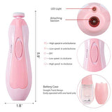 Lima de uñas bebe, Cortaúñas para bebe eléctrico, Pulidor de uñas para bebés, Luz LED, Cortaúñas Versátiles，Lima de uñas para el cuidado del bebé (Rosa)