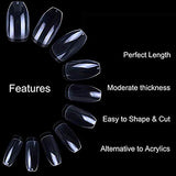500 Pcs Nails Uñas Postizas Full Cover Nail Uñas Falsas Puntas de Uñas Postizas Uñas Uñas Postizas de Gel Art Tips Sets Funda Completa Uñas Postizas para Bailarina Cosplay Office Lady Puntas de Uñas Postizas Transparente Tamaño Variado Acrílico con Caja p