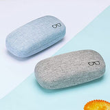 Vemiss - Funda rígida para gafas de sol de lino, diseño conciso, Bolsa pequeña, gris y negra., 16x7.4x5.6 cm/6.3x2.9x2.2 inches
