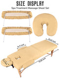 Sábanas de mesa de masaje, sábanas profesionales de spa para mesa de masaje, reutilizables, lavables, sábanas de cama de spa (amarillo claro, mesa de masaje no incluida)