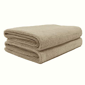 Toalla de baño de Microfibra antipelusa - Secado rápido - Premium - 88,9 x 177,8 cm - Pack de 2 (Beige)