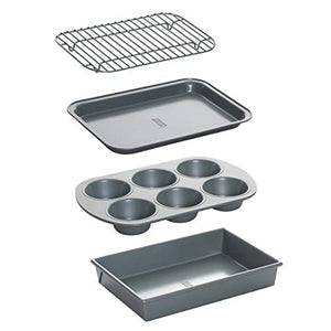 Juego de moldes profesionales para horno tostador, antiadherente, 4 piezas