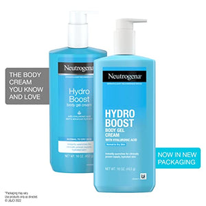 Neutrogena Hydro Boost Hydrating Body Gel Cream With Hyaluronic Acid, Non-Greasy And Fast Absorbing Cream For Normal To Dry Skin, Paraben-Free, 16 ounce