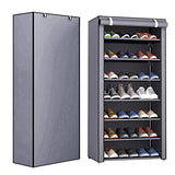 Zapatero 7 Niveles,Salandens Organizador Para Armarios De Zapatos Con Cubierta De Polvo,Compuesto De Estructuras De Acero,Tela y Conectores De Plástico,Para Almacenar y Guardar Los Zapatos.