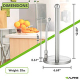 Soporte para Toallas de Papel para encimera, Soporte dispensador de Rollos de servilletas de Cocina de Acero Inoxidable para el hogar, Oficina, baño (Acero-Lite)