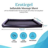 Hoja de masaje inflable, sábana impermeable de PVC duradera negra con lados inflables, 81.5 x 61.7 x 4.7 pulgadas, sábanas de terapia de masaje Nuru