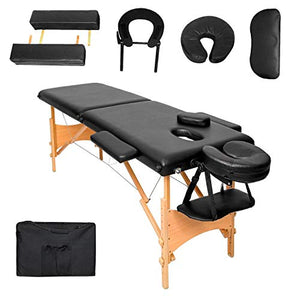 Camilla para Masajes Profesional Plegable SPA Tatto Cama Facial -Negro