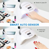 Lámpara de uñas para esmalte de gel, 180W 45 UV/ LED Secador de uñas profesional UV Lámpara de uñas LED con 4 ajustes de temporizador, Pantalla LCD, Función de temporizador de memoria y pausa, lámpara de gel de curado portátil más rápido