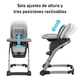 Graco Blossom Silla Alta Convertible 6 en 1, Multicolor (Sapphire), Hasta 6 Años (máx. 27 kg)
