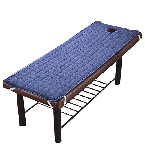Sábana de masaje sólida para salón de belleza, sábana de masaje respetuosa con la piel, funda de cama con agujero para respirar, 185 x 70 cm (azul marino)