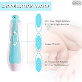 ▶ Lima de uñas bebe, GLURIZ Cortaúñas para bebe eléctrico, Pulidor de uñas para bebés, Luz LED, Cortaúñas Versátiles (Azul)