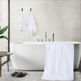 Juego de Toallas de baño de Microfibra Felpa y antipelusa - Secado rápido - Pack de 6 (Blanco)