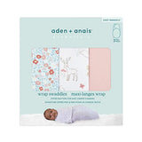 Envoltura fácil de Envolver, de Punto de algodón para bebé, Saco de Dormir para recién Nacido, Paquete de 3, Flores de Cuento de Hadas, 0-3 Meses, pequeño/Mediano