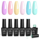 ▶ Beetles Pastel Gel Nail Polish Set - Spring Summer Gel Polish, Soak Off Gel Polish Set, Nail Lamp Required, 7.3ml Each Bottle Easter Decorations Nail Art Gifts Box