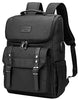 Mochila vintage de viaje para laptop con puerto de carga USB para mujeres y hombres, mochila escolar universitaria para estudiantes de 15.6 pulgadas, color negro