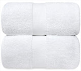 Toallas de baño Blancas de Lujo Grandes, algodón Egipcio Circular, Altamente absorbentes, colección de SPA, Toalla de baño, 30 x 56 Pulgadas, Juego de 2