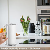 Portarrollos de Papel de Cocina de Acero Inoxidable Soporte para Papel de Metal Porta Rollo Soporte para Toallas de Papel con Brazo de tensión