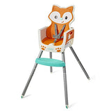 Infantino - Silla de bebé 4 en 1 – Ahorro de espacio, elevador multietapa y silla para niños pequeños con alfombrilla multiusos para comida y charola apta para lavavajillas, en un diseño de zorro