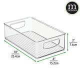 ▶ Organizador clóset de cocina y despensa organizador de almacenamiento de contenedores – Pack de 4, poco profundo, transparente