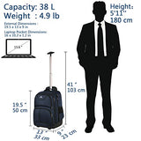 Mochila con Ruedas, Mochila para computadora portátil con Ruedas Impermeable para Viajes,Bolsa de Equipaje Bolsa de computadora Escolar para Hombres Mujeres aptas para portátil 15.6,Color Azul