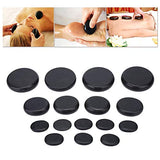Juego de piedras naturales para masajes esenciales grandes Hot Stones Spa Professional Kit esencial para relajar, curar y aliviar el dolor Piedra lisa negra 16pcs/caja