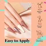 beetles Gel Polish 2 in 1 Nail Glue and Base Gel Kit for Acrylic Nails, 2PCS 15ML Super Strong Brush On Nail Glue Gel for False Nails and Gel Nail Polish, UV/LED Lamp Required