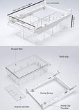 ▶ Organizador de cajón de nevera, organizador de refrigerador, extraíble con asa, estante para nevera, contenedor transparente para alimentos, bebidas, apto para estante de nevera de menos de 1,5 cm (dos particiones)