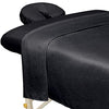 Juego de sábanas de Masaje de Microfibra Premium de 3 Piezas para mesas de Masaje, Incluye sábana encimera, sábana Bajera y Funda Ajustable para reposabrazos, Color Negro