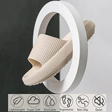 ▶ Pantuflas de almohada, zapatillas de baño de ducha de masaje, antideslizantes, de secado rápido, puntera abierta, súper suaves, suela gruesa, 2020, zapatillas de casa súper suaves para mujeres y hombres, plataforma de EVA, Bronceado, 7-8 Women/6-7 Men