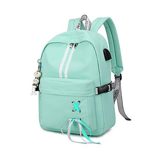 Luminoso Mochila Mochilas Tipo Casual Bolsas Escolares Niña Bolsa de Viaje Bolsos de Mujer Adolescente Backpack School Bag Outdoor Viaje Infantiles Daypack Poliéster Verde