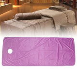 Sábana de Masaje con Orificio para la Cara, Sábana de Salón de Belleza Suave para la Piel, Sábana de Felpa Corta para Mesa de Masaje SPA, Funda de Cama Gruesa
