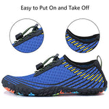 Zapatos de agua, para natación, surf, playa, piscina, puntera ancha, senderismo, agua, secado rápido, para hombres y mujeres, B Azul real, 9 Women/7.5 Men