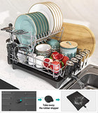 Escurridor de Trastes Acero Inoxidable, Juego de Escurreplatos Grande de 2 Niveles con caño Giratorio, Escurridor de Platos para Mostrador de Cocina con Soporte para Copas de Vino